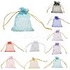 50Pcs 10 Colors Gold Stamping Moon & Star Organza Drawstring Gift Storage Bags ABAG-FS0001-11-1