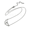 Brass Micro Pave Clear Cubic Zirconia Double Heart Pendant Necklaces LS-NJEW-K280-05P-2