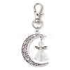 5Pcs Angel Glass & Hollow Moon Alloy Pendant Decorations HJEW-JM02781-S-1