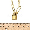 304 Stainless Steel Lock Pendant Paperclip Chain Necklaces for Women Men NJEW-Q028-07G-3