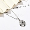 Zinc Alloy Crystal Rhinestone Sport Ball Pendant Cable Chain Necklaces LS-NJEW-U024-01P-05-2