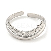 Tarnish Resistant 304 Stainless Steel Cuff Finger Ring Components STAS-P365-31P-2
