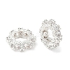 Brass Cubic Zirconia Rondelle European Beads KK-A254-07S-1
