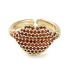 Rack Plating Brass Micro Pave Cubic Zirconia Open Cuff Rings RJEW-K266-01G-01-2
