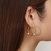 304 Stainless Steel Beaded Hoop Earrings LS-EJEW-G368-05G-2