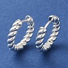 Brass Twisted Rope Hinged Hoop Earrings for Women EJEW-P196-25S-2
