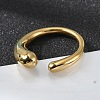 Ion Plating(IP) 304 Stainless Steel Cuff Rings RJEW-R133-011G-5