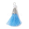 5Pcs 5 Colors Handmade Polycotton(Polyester Cotton) Tassel Pendants PALLOY-JF04471-3