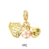 1Pc Sport Theme Brass Pink Enamel European Dangle Charms KK-YW0002-66-1