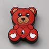 Bear with Heart Food Grade Eco-Friendly Silicone Beads SIL-WH0014-30A-1