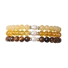 Natural & Synthetic Mixed Gemstone & Cultured Freshwater Pearl Beads Stretch Bracelets for Women BJEW-JB13205-02-3