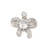 Rack Plating Brass Pendant Micro Pave Clear Cubic Zirconia KK-S366-20P-1