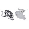 201 Stainless Steel Tiger Lapel Pin JEWB-N007-119P-3