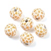 Christmas Printed Schima Wood European Beads WOOD-I015-01C-1