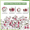 100Pcs 2 Styles Floral Printed Porcelain Beads PORC-SP0001-07-2