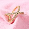 Adjustable Brass Micro Pave Clear Cubic Zirconia Cuff Rings X-RJEW-F101-17G-5