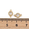 304 Stainless Steel Pave Clear Cubic Zirconia Flat Round Links Connector Charms STAS-F322-12G-3