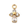 304 Stainless Steel Micro Pave Cubic Zirconia Pendants X-STAS-P431-40A-G-1