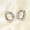 304 Stainless Steel Oval Stud Earrings EJEW-M073-06P-3