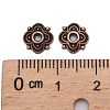 4-Petal Tibetan Style Alloy Flower Bead Caps LS-TIBE-S222-R-NR-3