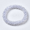 Faceted Transparent Glass Beads Stretch Bracelets BJEW-S144-002C-06-2