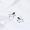 1 Pair Bowknot Alloy Enamel Stud Dangle Earrings EJEW-LP0007-080C-3