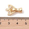 Golden Brass Micro Pave Cubic Zirconia Fold Over Clasps KK-B100-037G-01-3