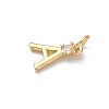 Brass Micro Pave Clear Cubic Zirconia Charms KK-A273-01G-3