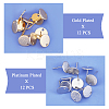 SUPERFINDINGS 24Pcs 2 Colors Hammered Brass Stud Earring Findings KK-FH0002-33-3