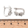 Leaf Brass Micro Pave Clear Cubic Zirconia Hoop Earrings EJEW-H180-29P-5