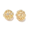 Brass Micro Pave Cubic Zirconia Beads KK-A254-19G-1