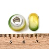 Two Tone Opaque Resin Rondelle European Beads RESI-Z046-02G-3