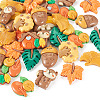 36Pcs 9 Styles Autumn Theme Opaque Resin Cabochons CRES-TA0001-38-3