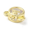 Brass Clear Cubic Zirconia Pendants KK-D064-01G-03-3
