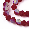Imitate Austrian Crystal Bicone Frosted Glass Beads Strands EGLA-A039-T6mm-MB27-3