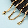 3MM 304 Stainless Steel Rope Chain Necklaces NJEW-P338-01A-G-3