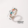 Fashionable Brass Rectangle Finger Rings for Unisex KE6050-2-1