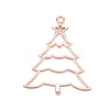 Rack Plating Alloy Open Back Bezel Pendants X-PALLOY-Q351-10RG-FF-1