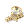 Real 18K Gold Plated Rack Plating Brass Micro Pave Clear Cubic Zirconia Pendants KK-C015-23G-01-2