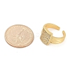 Brass Micro Pave Clear Cubic Zirconia Open Cuff Rings for Women RJEW-M026-02G-03-5
