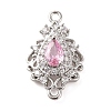 Brass Pave Cubic Zirconia Connector Charms LS-KK-Z051-04P-01-1