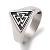 Viking 304 Stainless Steel Valknut Rings RJEW-U005-17F-AS-1