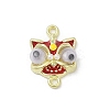Alloy Enamel Lion Head Connector Charms PALLOY-R151-26G-1