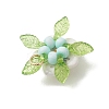 Natural Howlite & Glass Pendants PALLOY-MZ01192-01-4