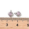 304 Stainless Steel Micro Pave Cubic Zirconia Pendants STAS-L022-396A-P-3