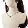 Pearl Luster Plated Round Faceted Natural Agate Pendant Necklace NJEW-JN03657-03-3