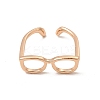 Brass Glasses Frame Open Cuff Ring for Women RJEW-F140-140KCG-1
