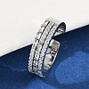 Brass Micro Pave Cubic Zirconia Cuff Rings for Women RJEW-F182-04P-2