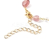 Nuggets Natural Strawberry Quartz Beaded Bracelet Makings AJEW-JB00953-03-3