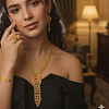 Luxury Alloy Hollow Round Bracelets & Earrings & Necklaces & Rings Sets for Women YY4041-3